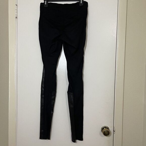 HELMUT LANG black lamb leather high rise leggings size US 4 - Picture 4 of 7